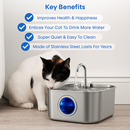 FurBuddies™ Cat Water Fountain Stainless Steel
