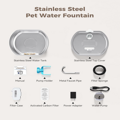 FurBuddies™ Cat Water Fountain Stainless Steel
