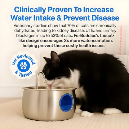 FurBuddies™ Cat Water Fountain Stainless Steel